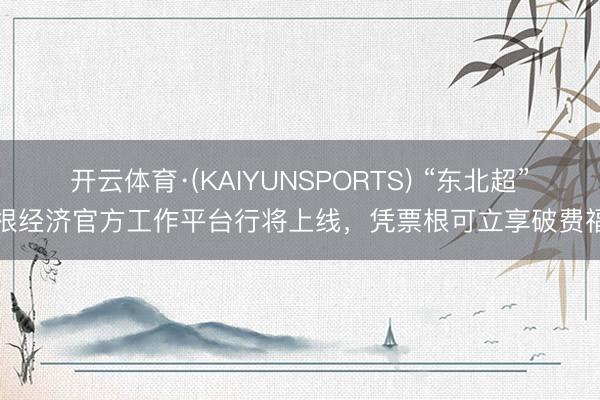 开云体育·(KAIYUNSPORTS) “东北超”票根经济官方工作平台行将上线，凭票根可立享破费福利