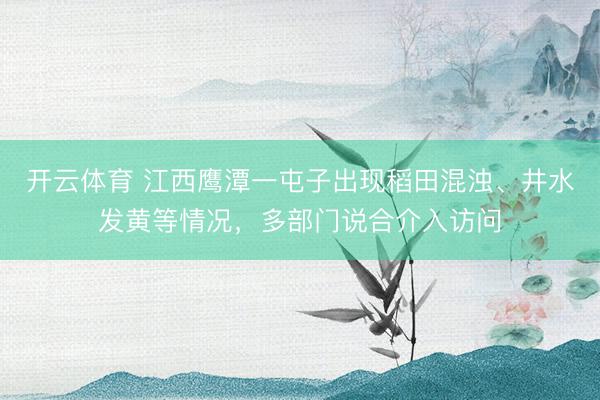 开云体育 江西鹰潭一屯子出现稻田混浊、井水发黄等情况，多部门说合介入访问