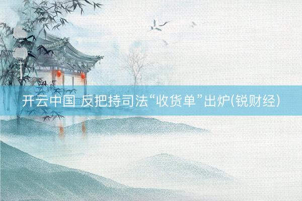 开云中国 反把持司法“收货单”出炉(锐财经)