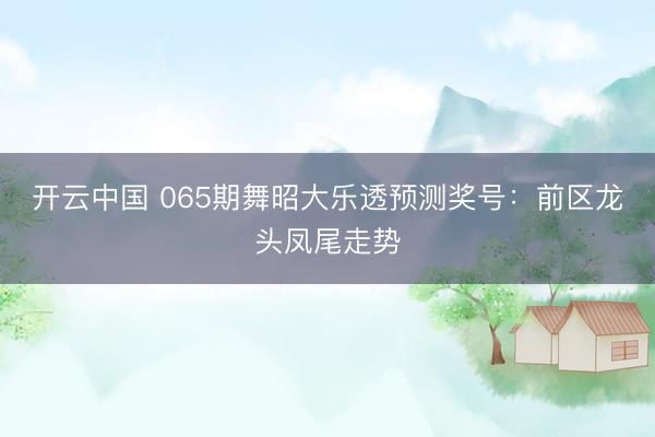 开云中国 065期舞昭大乐透预测奖号：前区龙头凤尾走势